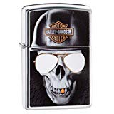 Zippo Harley-Davidson High Polish Chrome Skull Windproof Lighter 29739