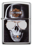 Zippo Harley-Davidson High Polish Chrome Skull Windproof Lighter 29739