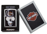 Zippo Harley-Davidson High Polish Chrome Skull Windproof Lighter 29739