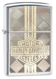 Zippo Harley-Davidson High Polish Chrome Laser Two Tone Windproof Lighter 29779