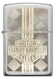 Zippo Harley-Davidson High Polish Chrome Laser Two Tone Windproof Lighter 29779