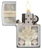 Zippo Harley-Davidson High Polish Chrome Laser Two Tone Windproof Lighter 29779