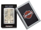 Zippo Harley-Davidson High Polish Chrome Laser Two Tone Windproof Lighter 29779