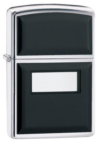 Zippo Ultralite Black Emblem High Polish Chrome 355
