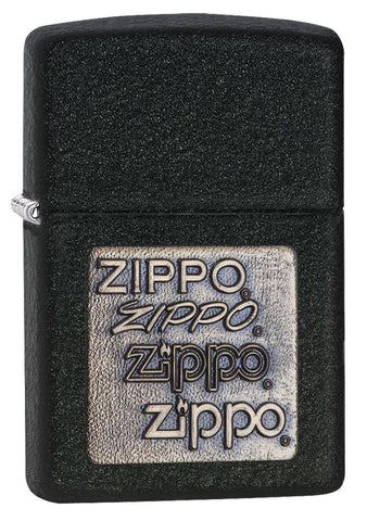 Zippo Brass Emblem Black Crackle 362