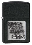 Zippo Pewter Emblem Black Crackle 363