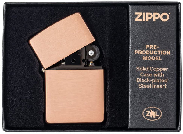 Zippo Solid Copper with Black Plated Insert 48107