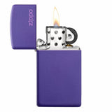 Zippo Slim Purple Matte Logo 1637ZL