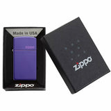 Zippo Slim Purple Matte Logo 1637ZL