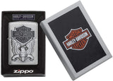 Zippo Harley-Davidson Eagle Emblem Brushed Chrome 200HD.H284