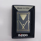 Zippo Table Tennis Laser Engrave Black crackle 48672