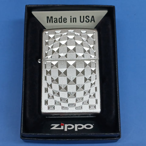Zippo Cut Glass Satin Chrome 24013