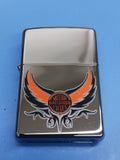 Zippo Harley-Davidson Orange and Black Wings High Polish Chrome 24959
