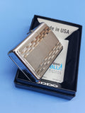 Zippo Vertical Diamond Cut Emblem Brushed Chrome 24994