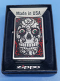 Zippo Day of the Dead Skull Satin Chrome 24883