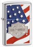 Zippo Harley Davidson Americana Emblem Brushed Chrome 20685