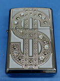 Zippo Dollar Emblem Swarovski Crystals High Polish Chrome 20904