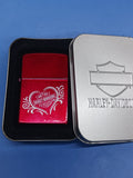 Zippo Harley Davidson Heart Candy Apple Red 21079