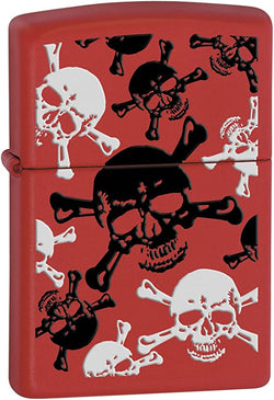 Zippo Skull & Crossbones Red Matte 24471