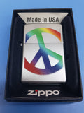 Zippo Peace Sign Satin Chrome 24475