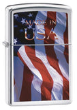 Zippo Made in USA Flag Brushed Chrome 24797