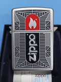 Zippo Flame Emblem Satin Chrome 24830