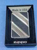 Zippo Diagonal Diamond Emblem Brushed Chrome 24872