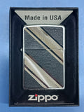 Zippo Diagonal Diamond Emblem Brushed Chrome 24872