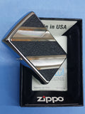 Zippo Diagonal Diamond Emblem Brushed Chrome 24872