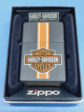 Zippo Harley Davidson Badge and Stripe Black Matte 24956