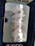 Zippo Engraved Dragon Design High Polished Chrome 250-38898