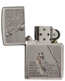 Zippo Footprints in the Sand Brushed Chrome 28180