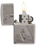 Zippo Footprints in the Sand Brushed Chrome 28180