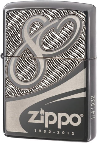 Zippo 80th Anniversary Edition Black Chrome Armor Case 28249