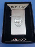 Zippo Slim Satin Chrome TR Heart Bling 28328