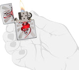 Zippo Cross with Red Accents High Polish Chrome 28526