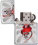 Zippo Cross with Red Accents High Polish Chrome 28526