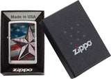 Zippo Retro Star and Flag Brushed Chrome 28653