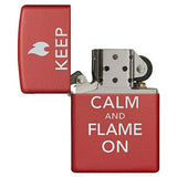 Zippo Keep Calm and Flame On Red Matte 28671