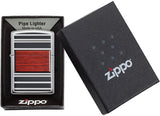 Zippo Pipe Lighter Steel and Wood HP Chrome 28676