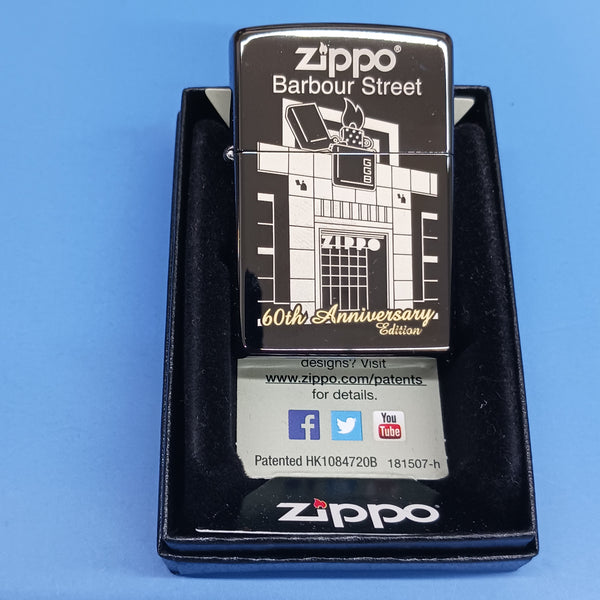 Zippo 60th Anniversary Barbour Street Black Ebony 28790 – Real