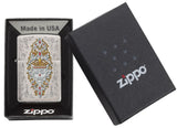 Zippo Intricate Skull with Color Imaged Crystals Brushed Chrome 28794