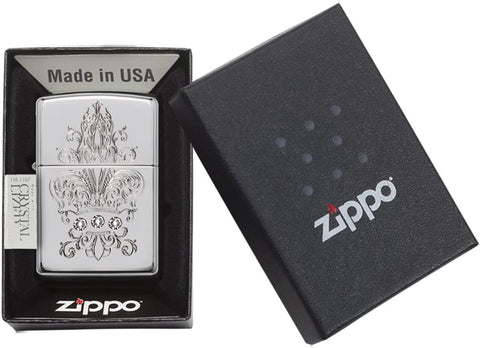 Zippo Fleur-de-lis Crown with Swarovski Crystals 28805 - Free