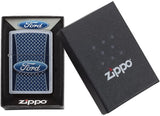 Zippo Ford Logo on Diamond Plate Pattern Street Chrome 29065