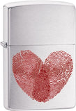 Zippo Heart Thumbprints Brushed Chrome 29068