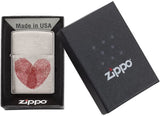 Zippo Heart Thumbprints Brushed Chrome 29068