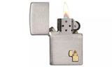 Zippo Gold Emblem Brushed Chrome 29102