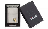 Zippo Gold Emblem Brushed Chrome 29102