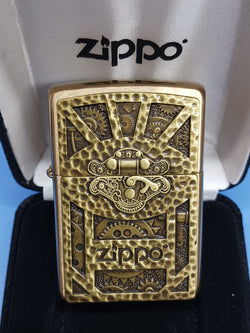 Zippo Gear Design Steampunk Brushed Brass 29103