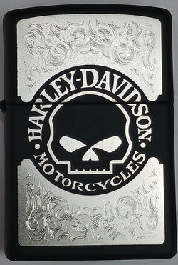 Zippo Harley-Davidson Skull Chrome Black Matte 29291